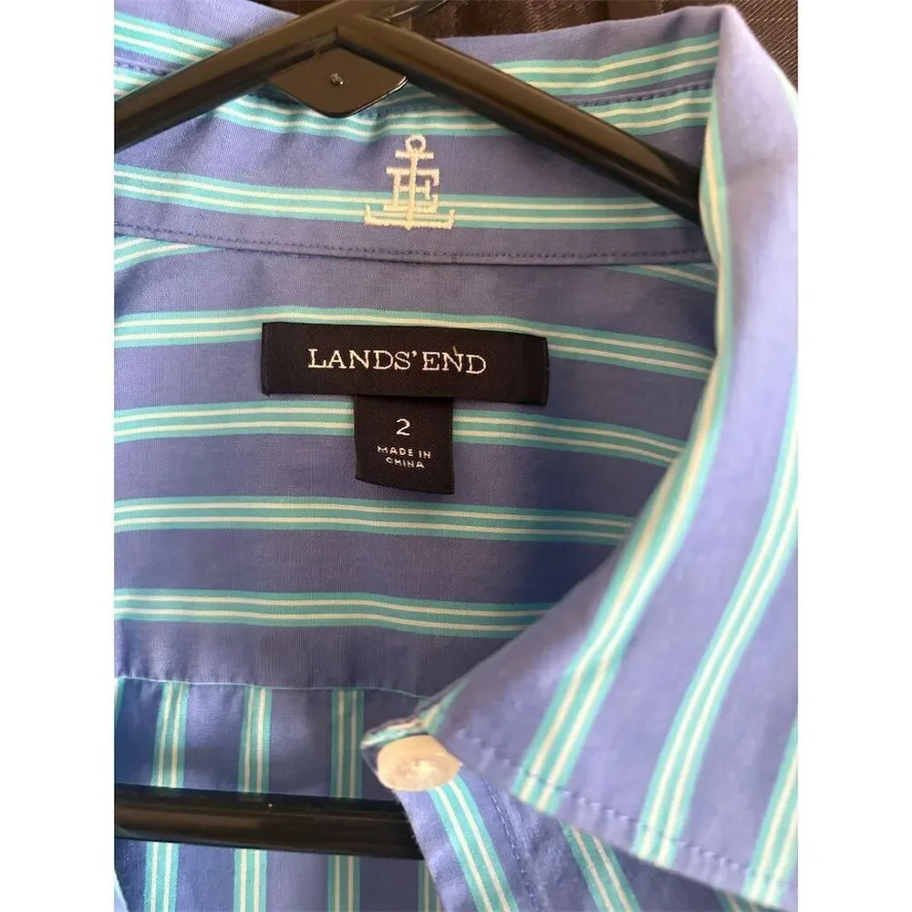 Lands' End Kids Striped Shirt & Pants Set Multicolor Casual Outfit